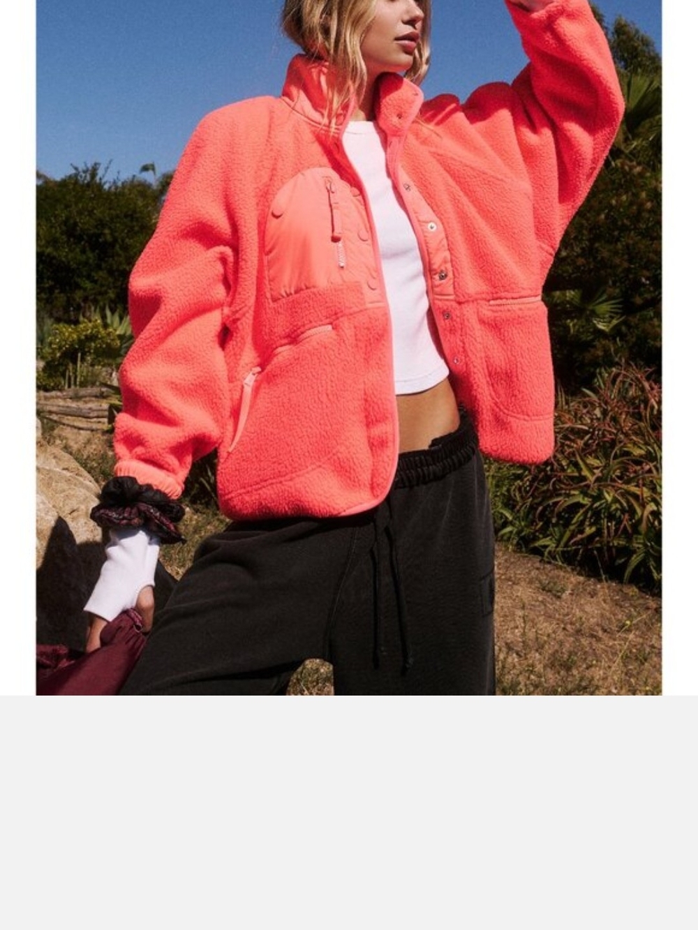 FP Movement Free People Rocky Ridge Sherpa Fleece Jacket Neon Pink Size S